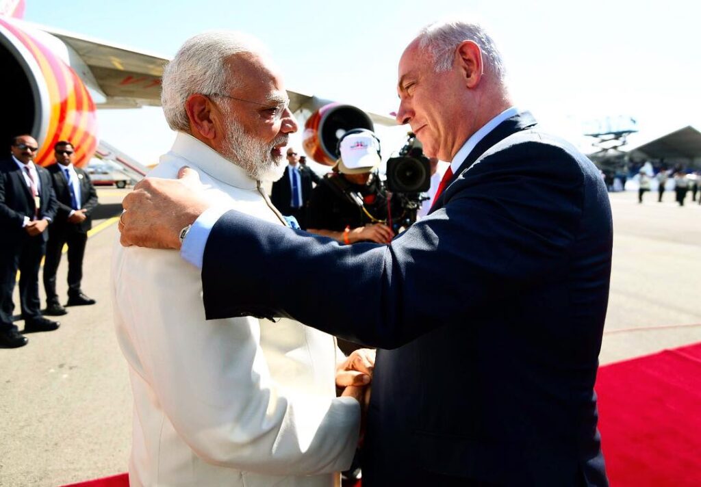 Narendra Modi with Benjamin netanyahu